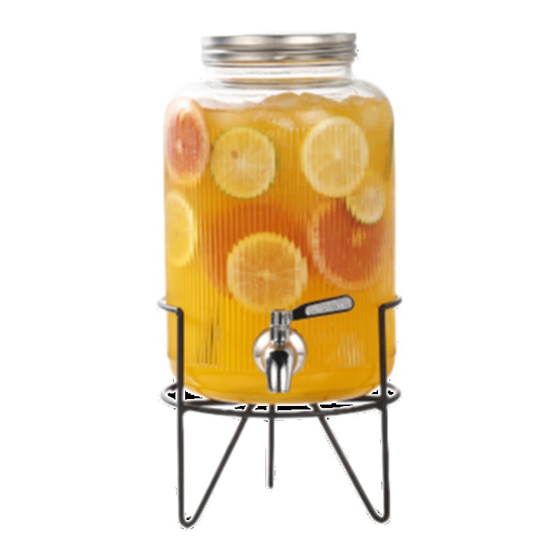 Cubo de cerveza de vidrio con grifo Cubo de bebida casera Cubo de té de frutas Cubo de cola contenedor Internet celebridad jugo puede botella de burbuja