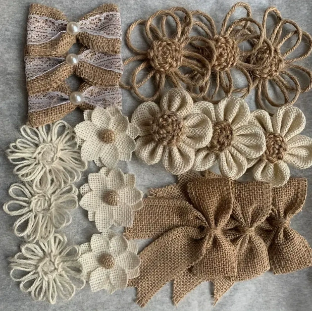 Граница границ горячий продажа льняные цветы handmade льняной розы цветы шляпа льняной цветочные аксессуары искусственные цветы