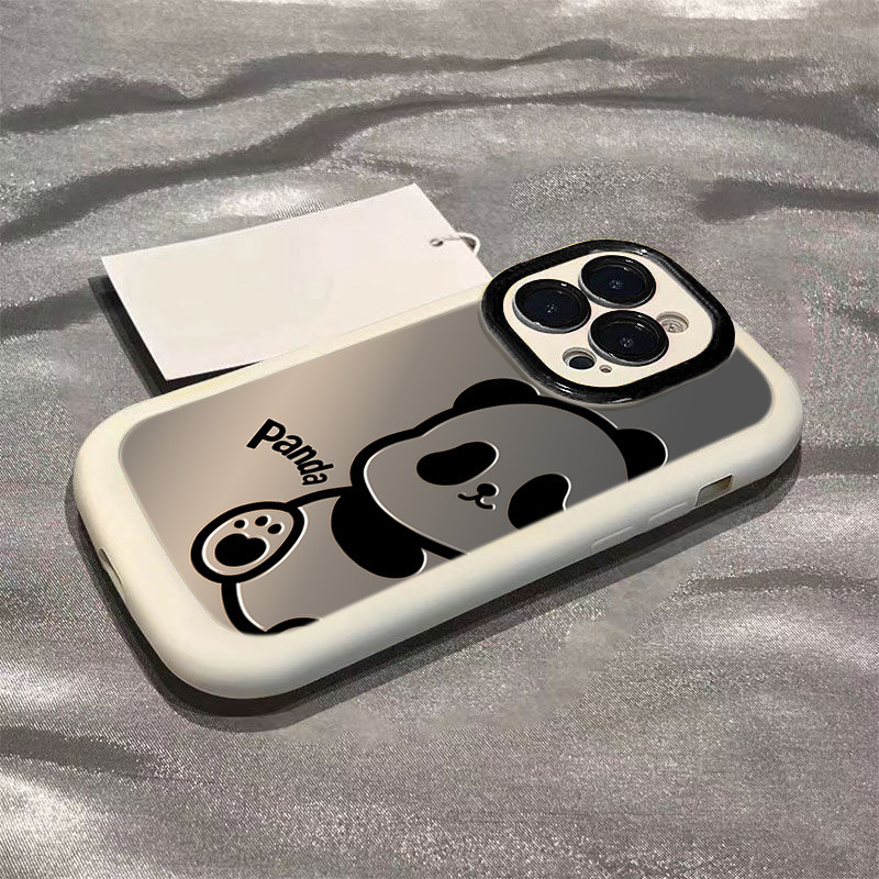 Suitable for Apple 17 New Model 14Plus Matte 13 Silicone 12Mini Cartoon Panda 16Promax Mobile Phone Case 11