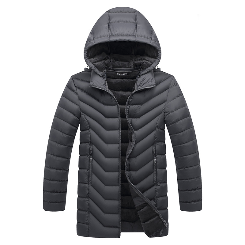 Abrigo de algodón acolchado de media longitud para hombres transfronterizo Amazon supply abrigo cálido de algodón ligero acolchado de algodón