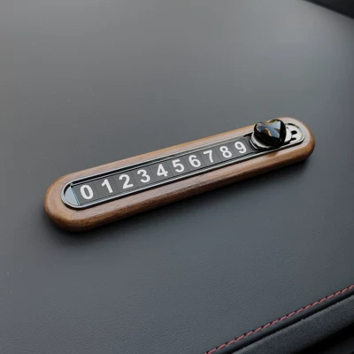 Heart-shaped hidden parking sign, walnut wood number plate, high-quality temporary parking phone number (Nömrəli dayanma kartı) - black-heart-shaped-walnut-wood-metal-license-plate