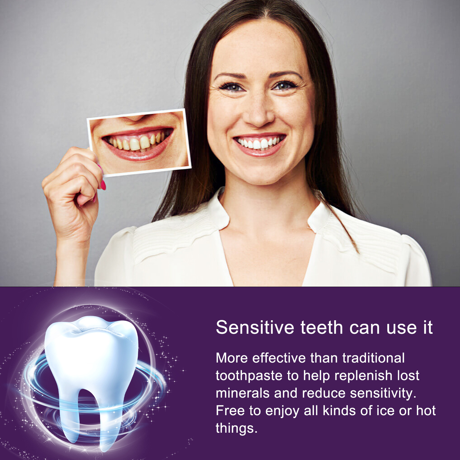 EELHOE V34 Purple Toothpaste with Yellow Stains Stains, Brightening White Teeth Cleaning, and Fresh Oral Cavity_voghion.com