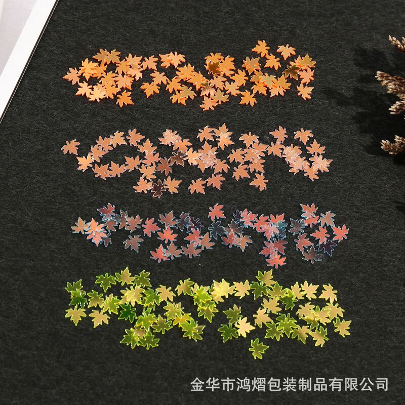 Trendy Iridescent Maple Leaf Sequins Nail Art Decorations Resin Slime DIY Filler Accessories 1g Pack Wholesale