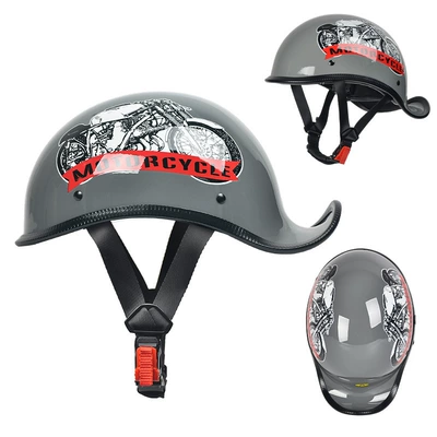 for Men and Women, Retro, Motorcycle Safety Supplies - bright-gray-motorcycle-mhead-circumference-55-56cm