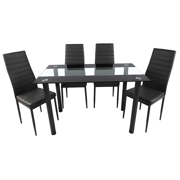 Mesa de comedor de vidrio temperado mesa de comedor casera combinación de mesa de mesa de negociación moderna simple