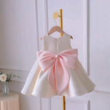 Розовое милое детское демисезонное платье, наряд маленькой принцессы, А-силуэт