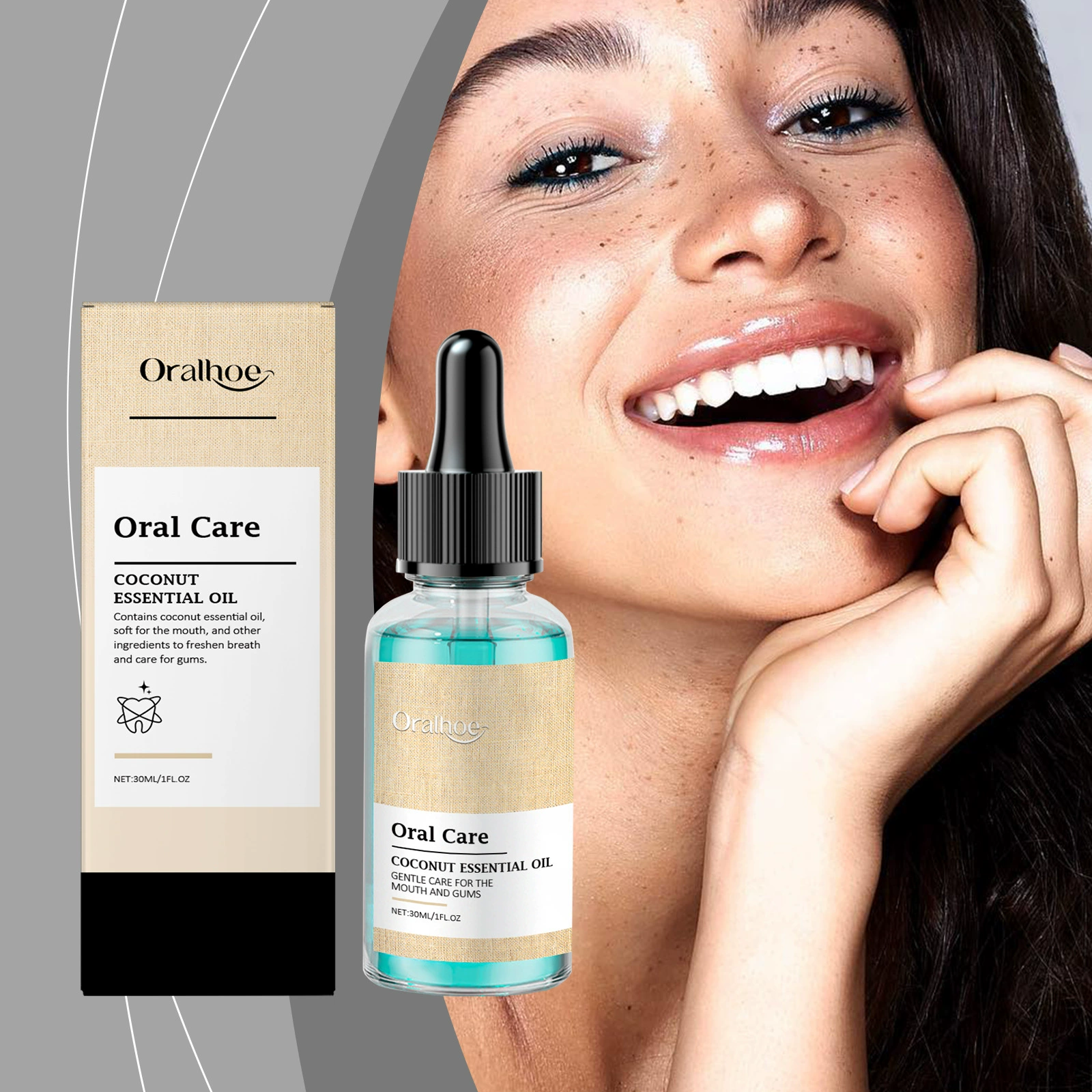 ORALHOE Оральный кокосовый ополаскиватель для рта нежный уход за деснами