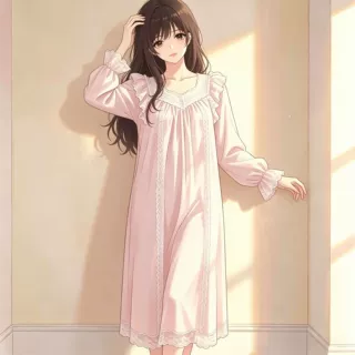 秋冬季纯棉睡衣女长袖长款法式宫廷风睡裙宽松纯欲风月子服可外穿