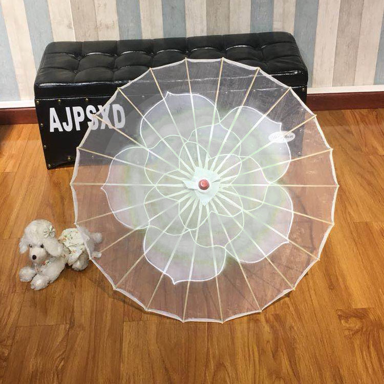 Jasmine show Dance Umbrella transparent Chinese style classical Cheongsam show Silk dance Props umbrella