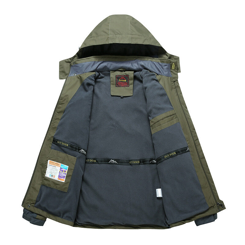 Chaqueta de algodón gruesa con forro polar para otoño e invierno, estilo casual, cálida, para hombre, talla extra grande, para actividades al aire libre. image 5