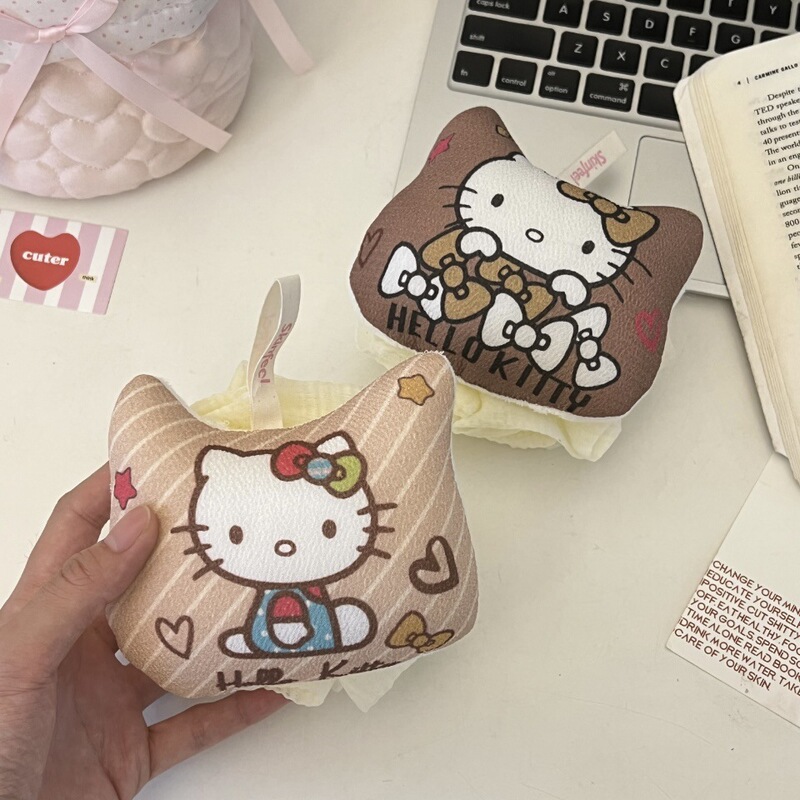 可爱Kitty沐浴球柔软起泡网家用儿童洗澡浴花耐用不易散洗澡神器|undefined