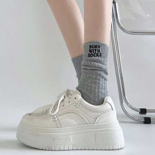 White Japanese white shoes for leisure platform for elementary school students, footwear, summer high sneakers
