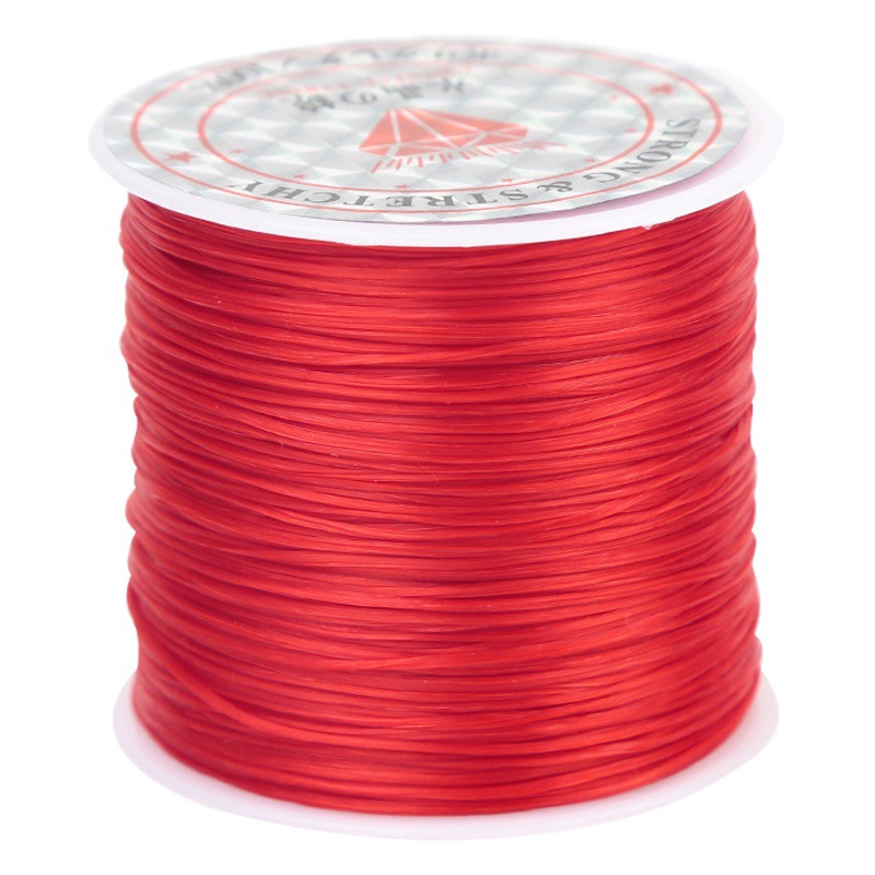 Suministro 0,8mm cuentas de cristal planas hilo elástico extensión del pelo accesorios DIY material de cuentas cuerda pulsera cuerda al por mayor