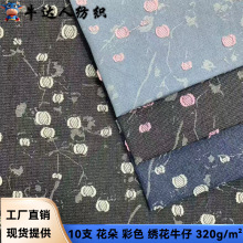 10支 花朵 彩色绣花牛仔 童装 女装 箱包鞋材 面料服饰服饰