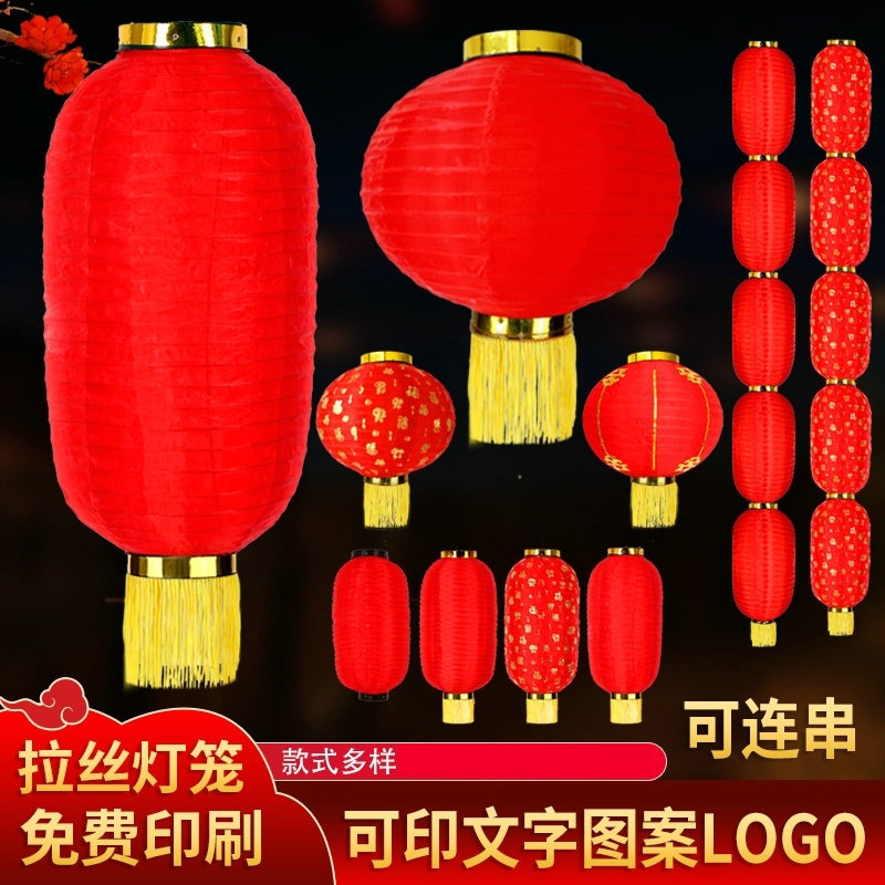 拉丝灯笼户外防水连串灯笼新年户外装饰庆典喜庆酒店茶楼小灯笼|ms