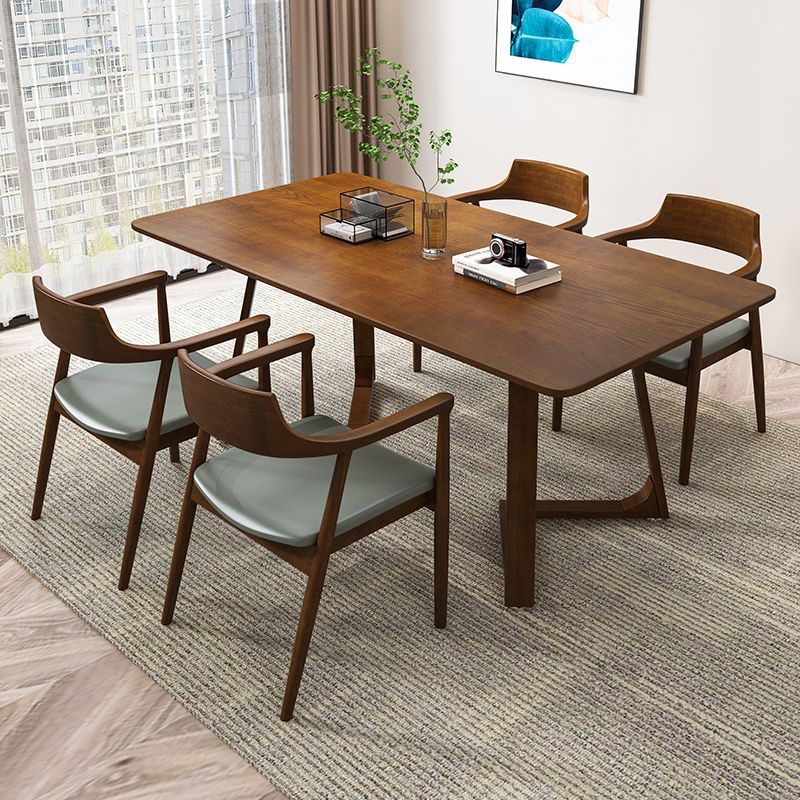 Nordic Solid Wood Long Dining Table Home Combination Rectangular Simple Negotiation Coffee Table Leisure Log Desk Office Desk