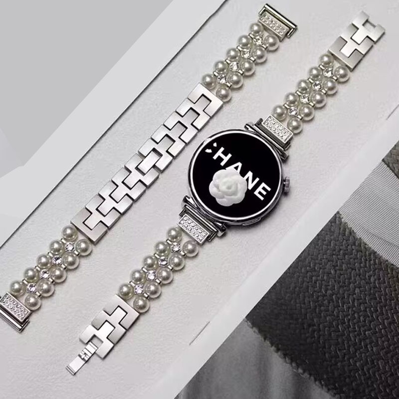 Suitable for Huawei Gt5Pro Watch Strap Double Row Pearl Honor 4Pro/Gs3 Watch Strap Female Watchgt3/4/5 Bracelet
