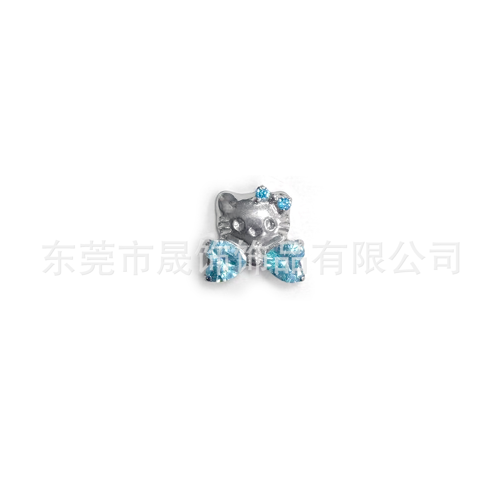 F136 Titanium Alloy 可爱Kitty猫 Ear Stud Studded 5A Cubic Zirconia Helix Cartilage Stud G23 Titanium Internal Thread Piercing Jewelry