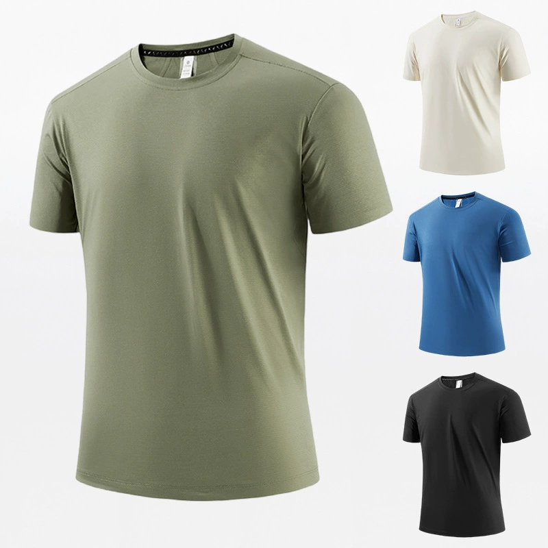 Men's silk thin breathable quick dry short sleeve T-shirt for leisure, oversize, plus size