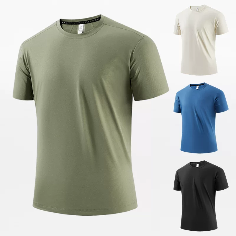 Men's silk thin breathable quick dry short sleeve T-shirt for leisure, oversize, plus size