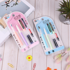 Student-friendly fountain pens with refillable ink cartridges—creative combo set for handwriting practice, ideal as student gifts or promotional prizes—wholesale fountain pens