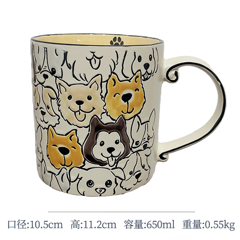 Cerámica bajo vidriado pintado a mano linda taza de gato taza de agua taza de desayuno taza de avena pareja micro pomelo