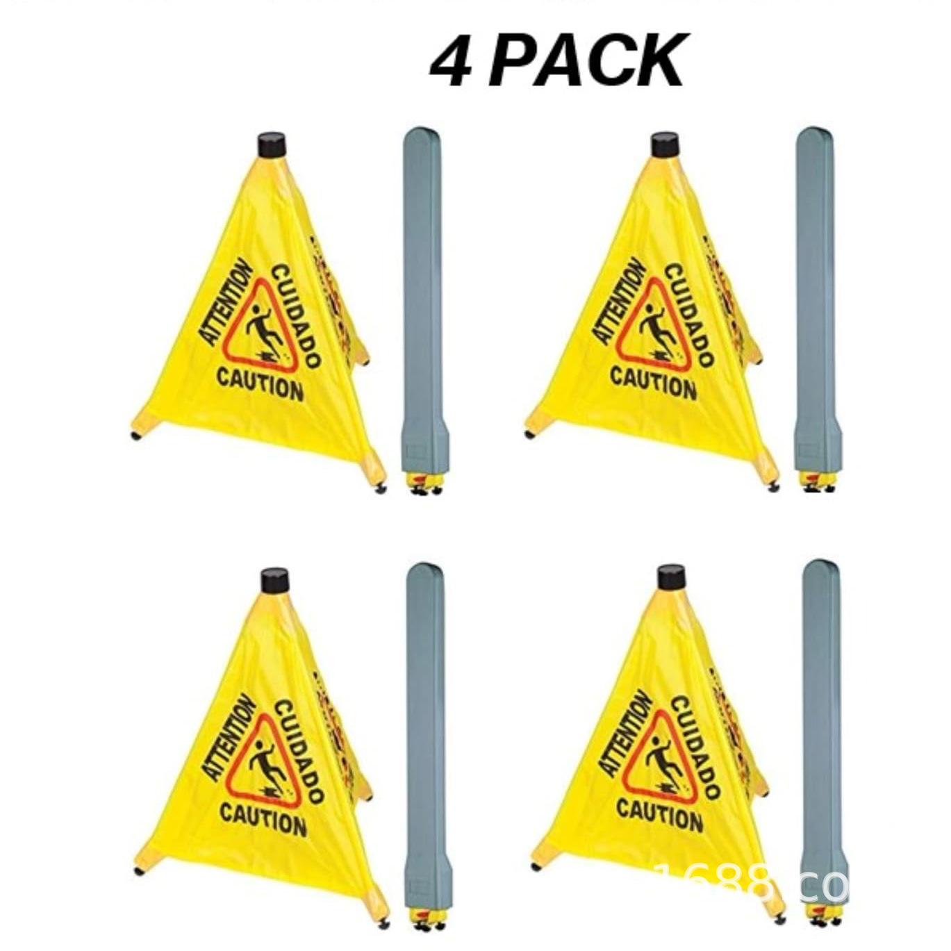 20英寸防湿地板弹出式警示牌 安全锥4件装防撞夜光防水停车