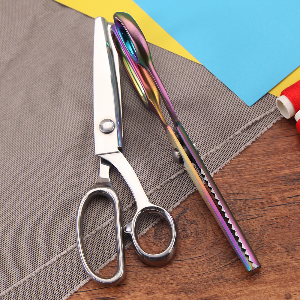 不锈钢牙布剪圆弧波浪剪布料剪三角形狗牙锯齿裁缝剪刀手工花边剪