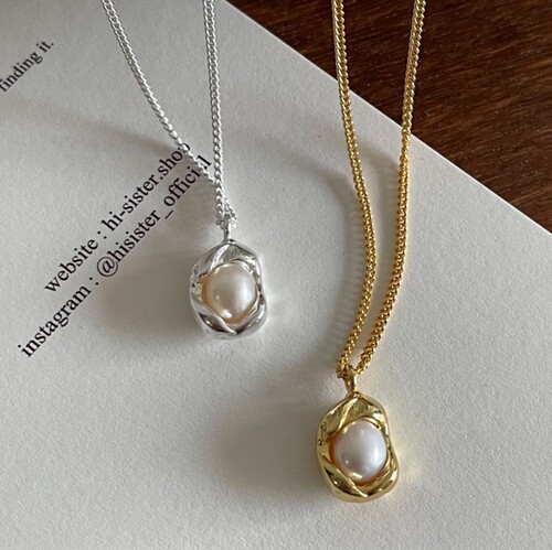 Fan Zhiqiao Korean version of Little Red Book 925 sterling silver necklace pearl pea necklace ins personalized necklace