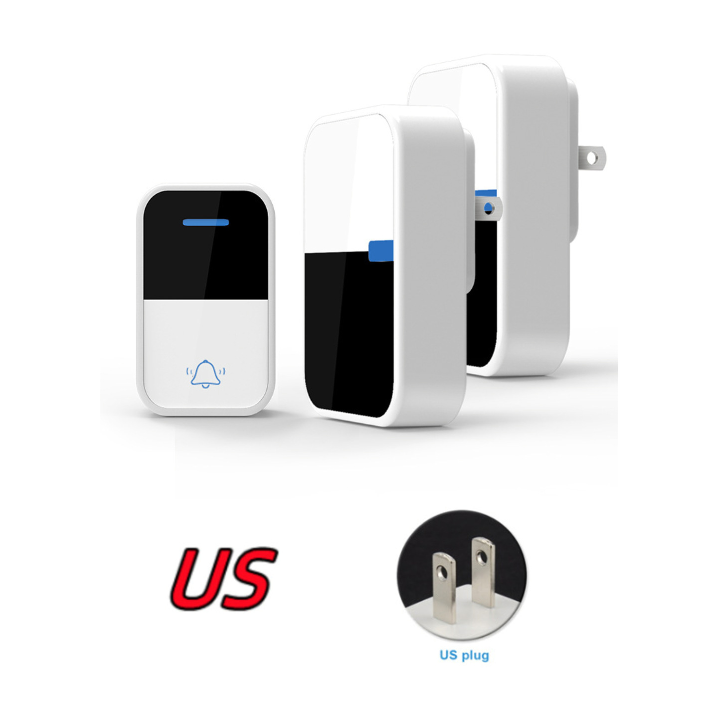 [Battery] remota pared penetrable inalámbrica timbre electrónico de cuatro niveles de alto volumen de llamada recordador CR2032