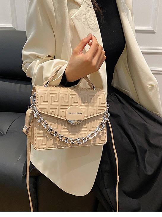 Pequeño bolso cuadrado estampado nuevo para primavera/verano 2025, versátil y de moda, bolso de mujer elegante, bandolera de mano de alta gama