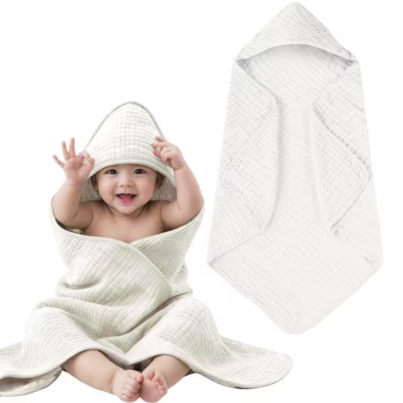 Toalla de Baño y Manta Envolvente para Bebé 100% Algodón para Recién Nacidos