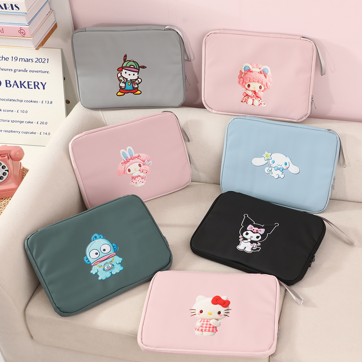 Cute cartoon iPad tablet bag, inner sleeve, tablet protective case, storage bag, hand-carryable shockproof tablet bag
