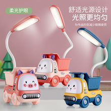 新款学生创意型小货车夜灯火车笔筒桌面小摆件学生夜晚学习小帮手