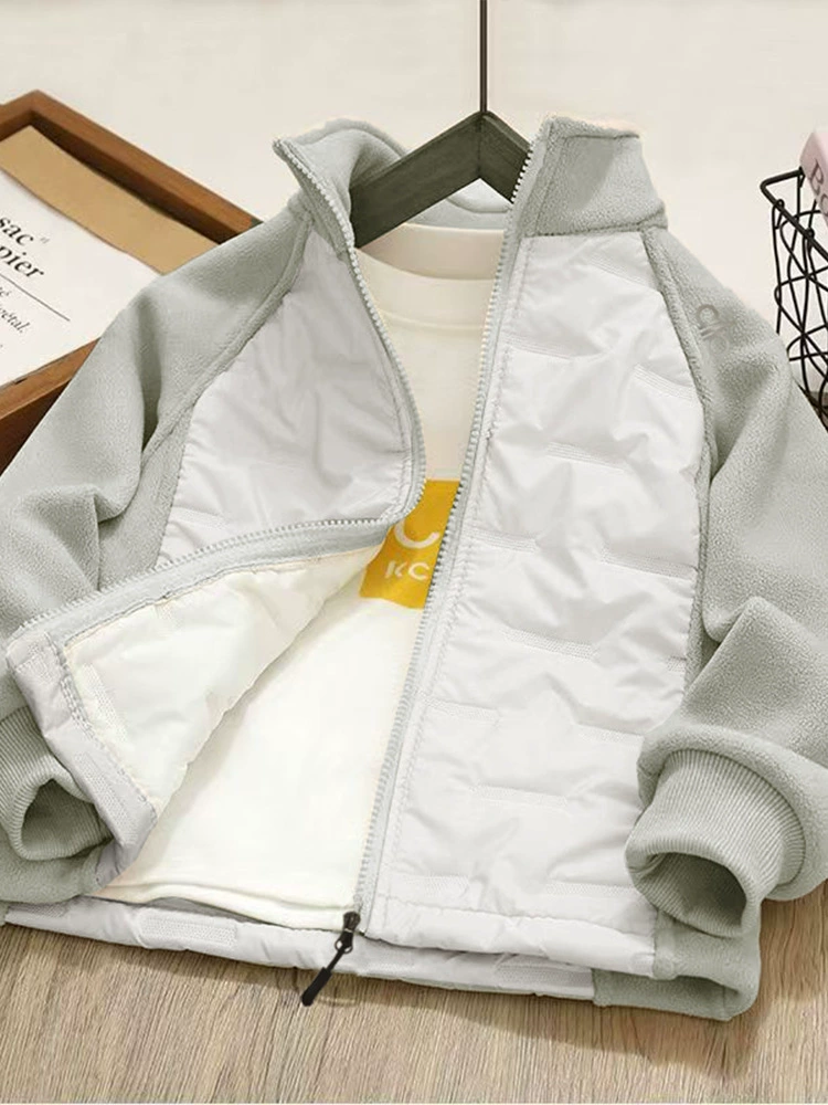 Children's quilted windproof winter keep warm jacket for boys