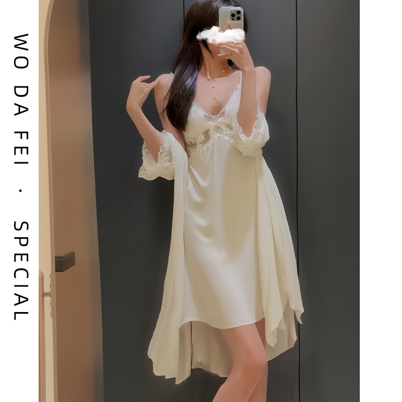 White pijama, bathrobe