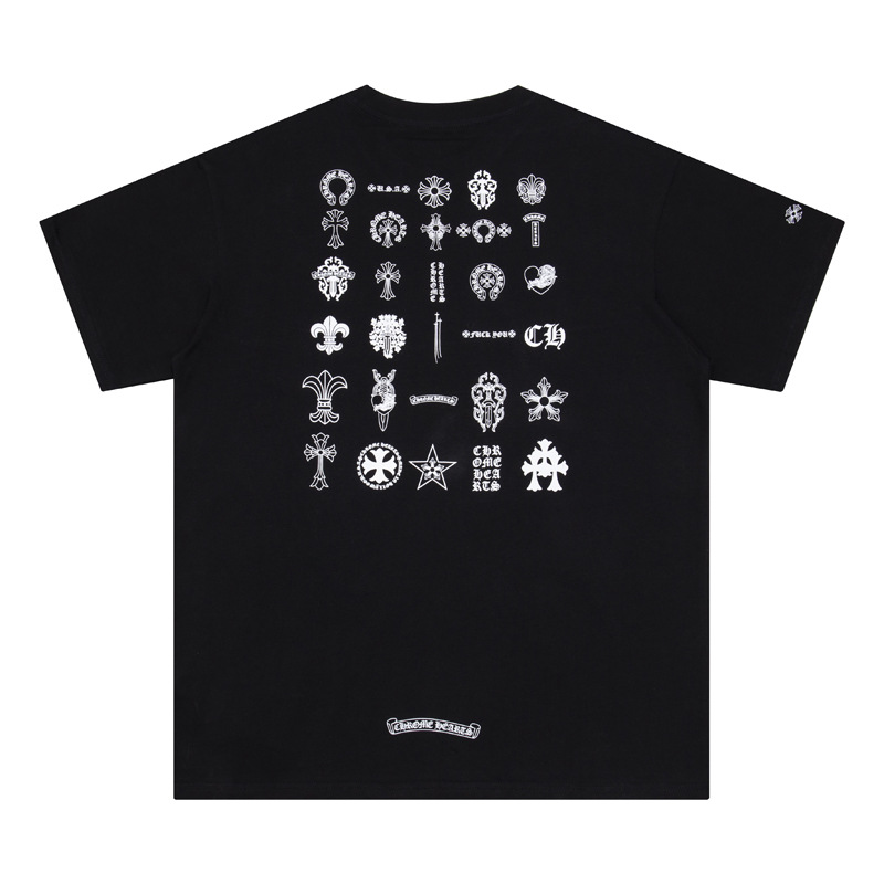 Chrome Heart 24 nuevo Crocodile de verano de moda europea y americana camiseta de manga corta para hombres y mujeres