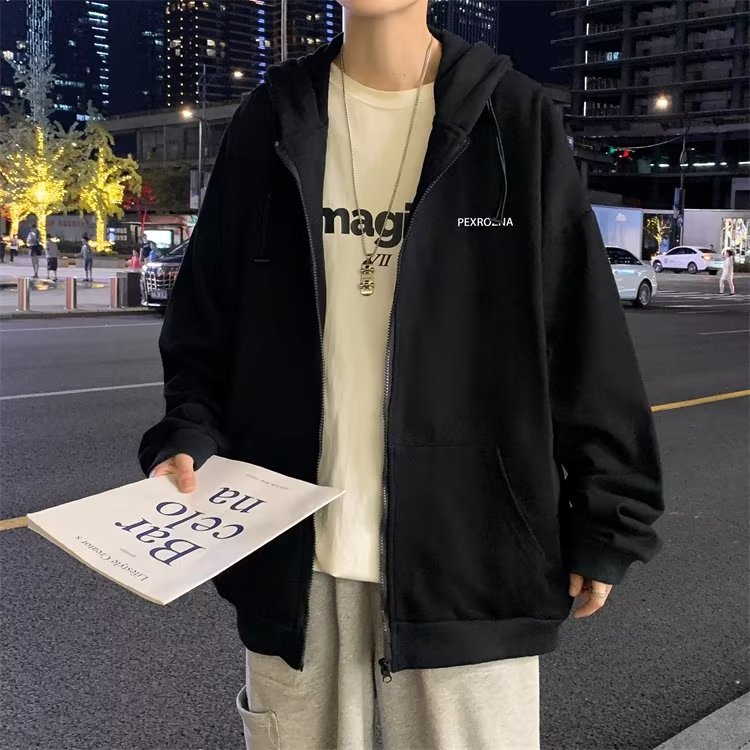 Men's coat Men's loose vintage loose hoodie cardigan_voghion.com