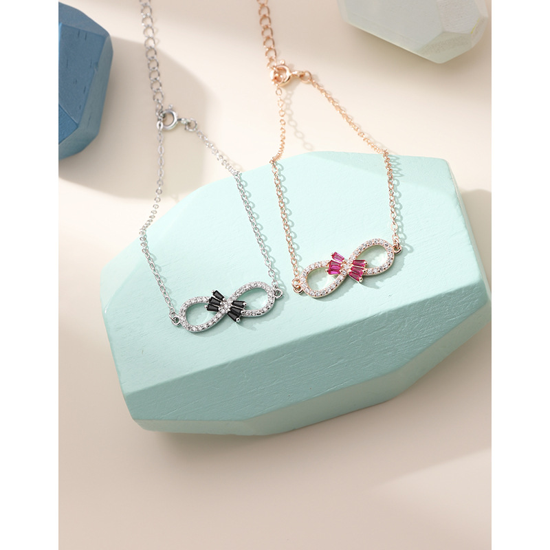 S925 plata esterlina 8-pulsera en forma de luz de lujo nicho diseño de alto grado temperamento diamante-incrustado infinito amor pulsera digital de las mujeres