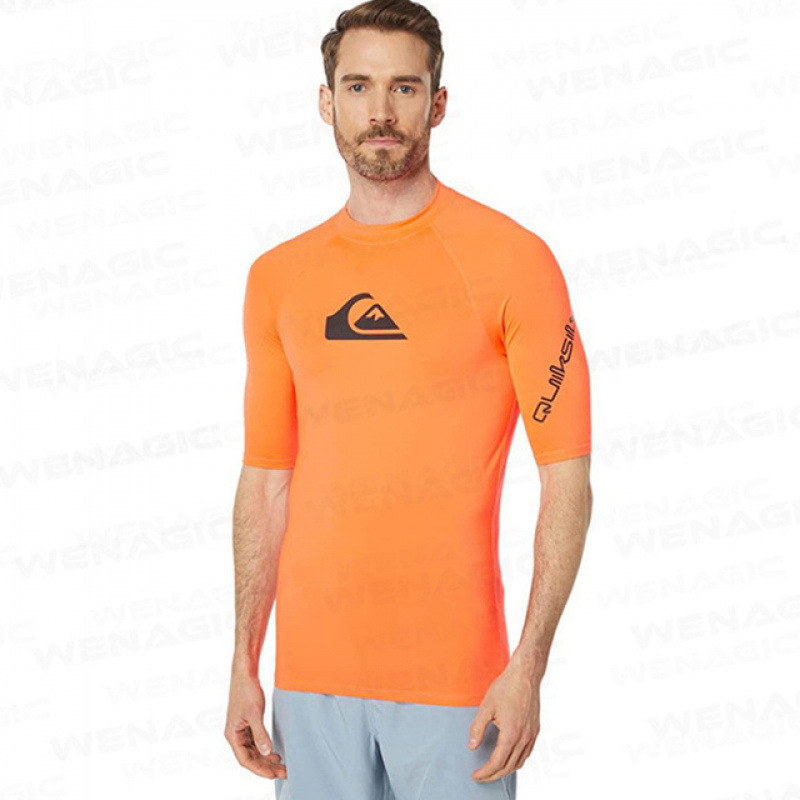 Quiksilver Surfing Suit Short-Sleeved Quick-Drying Jellyfish Suit Outdoor Sports Sun Protection Diving Suit Men's Swimming Top Quiksilver Surfing Suit Short-Sleeved Quick-Drying Jellyfish Suit Outdoor Sports Sun Protection Diving Suit Men's Swimming Top