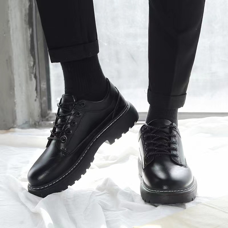 Men's Leather Shoes, British Style, Business Formal Wear, Large Toe, Trendy Low-Top Martin Boots, Thick-Soled Casual Leather Men's Shoes, Salomon Men's Leather Shoes, British Style, Business Formal Wear, Large Toe, Trendy Low-Top Martin Boots, Thick-Soled Casual Leather Men's Shoes, Salomon