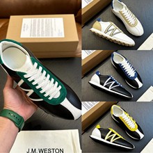 2024新款高端男士休闲鞋W家真皮磨砂运动款轻奢大牌透气百搭男鞋