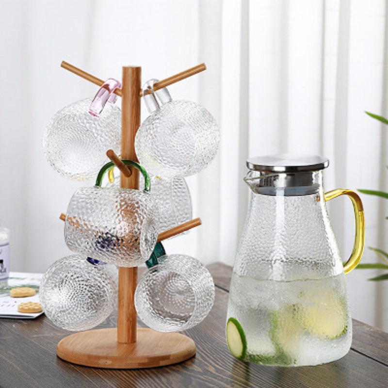 Jujiajia portavasos de madera estante de almacenamiento creativo titular de la taza de agua titular de la taza de té boca abajo titular de la taza de drenaje rack