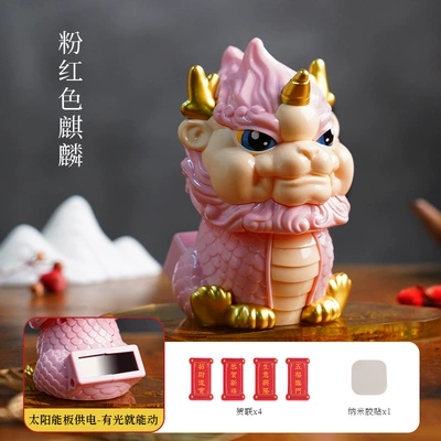 lion decoration fashion play gift: Car ornaments - as-shown-in-the-picture-6656-solar-fortune-unicorn-pink