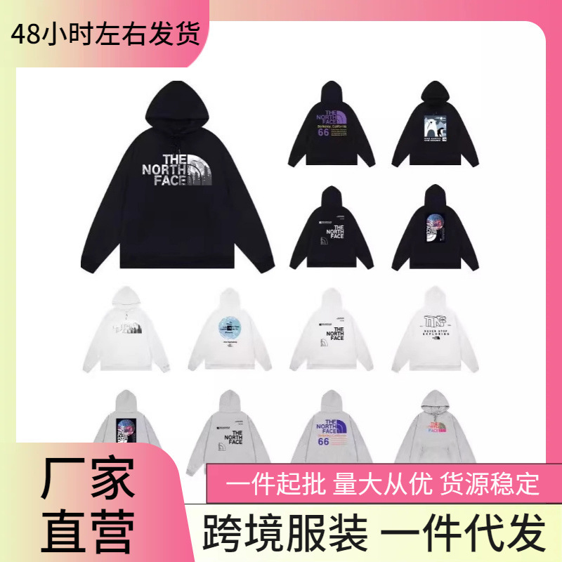 2024 Hip-Hop North Face Street Sweatshirt Long Sleeve Printed Hooded Top Loose Casual Easiest for Match Same Style for Men and Women