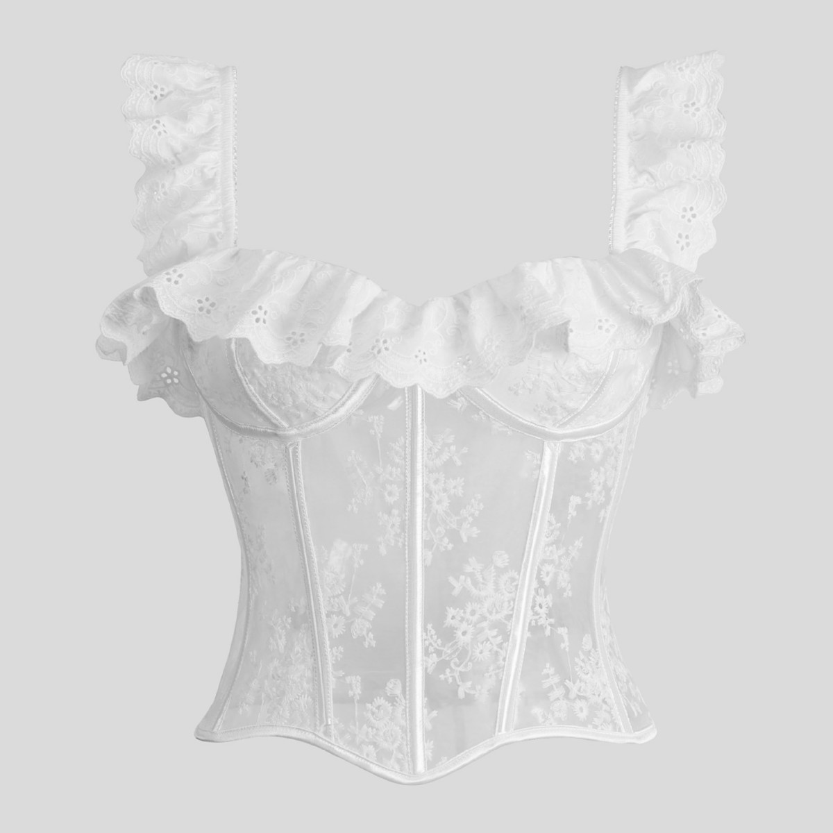 Nuevo encaje transpirable tela de malla de hueso de pez tendencia de soporte de pecho sexy ropa de plástico suministro de comercio electrónico transfronterizo