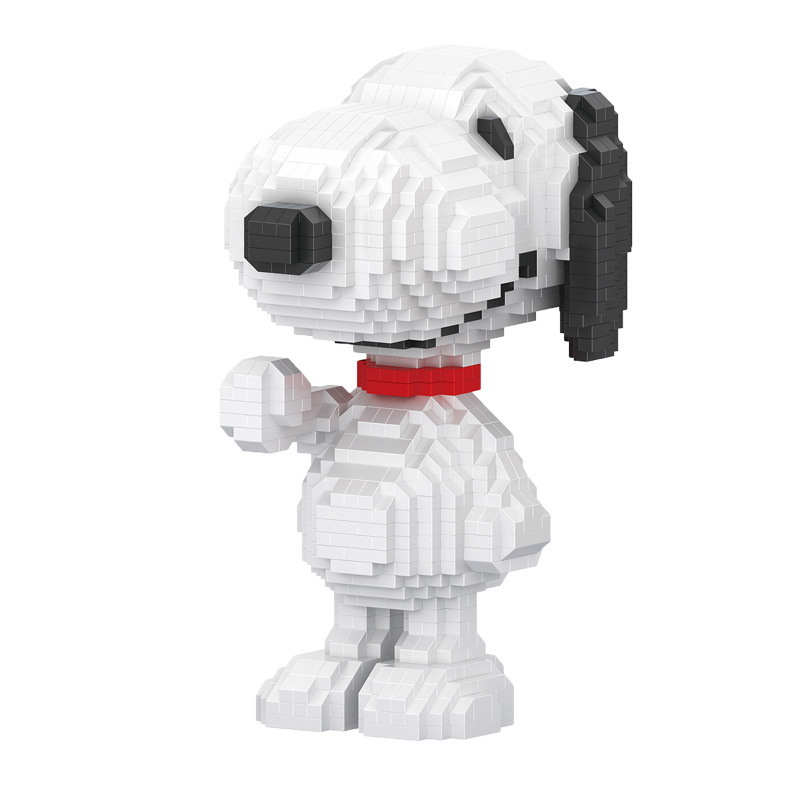 Hengsanhe pequeños bloques de construcción micro bloques de construcción de partículas S050-S055 snoopy serie de anime de dibujos animados de una sola pieza de entrega