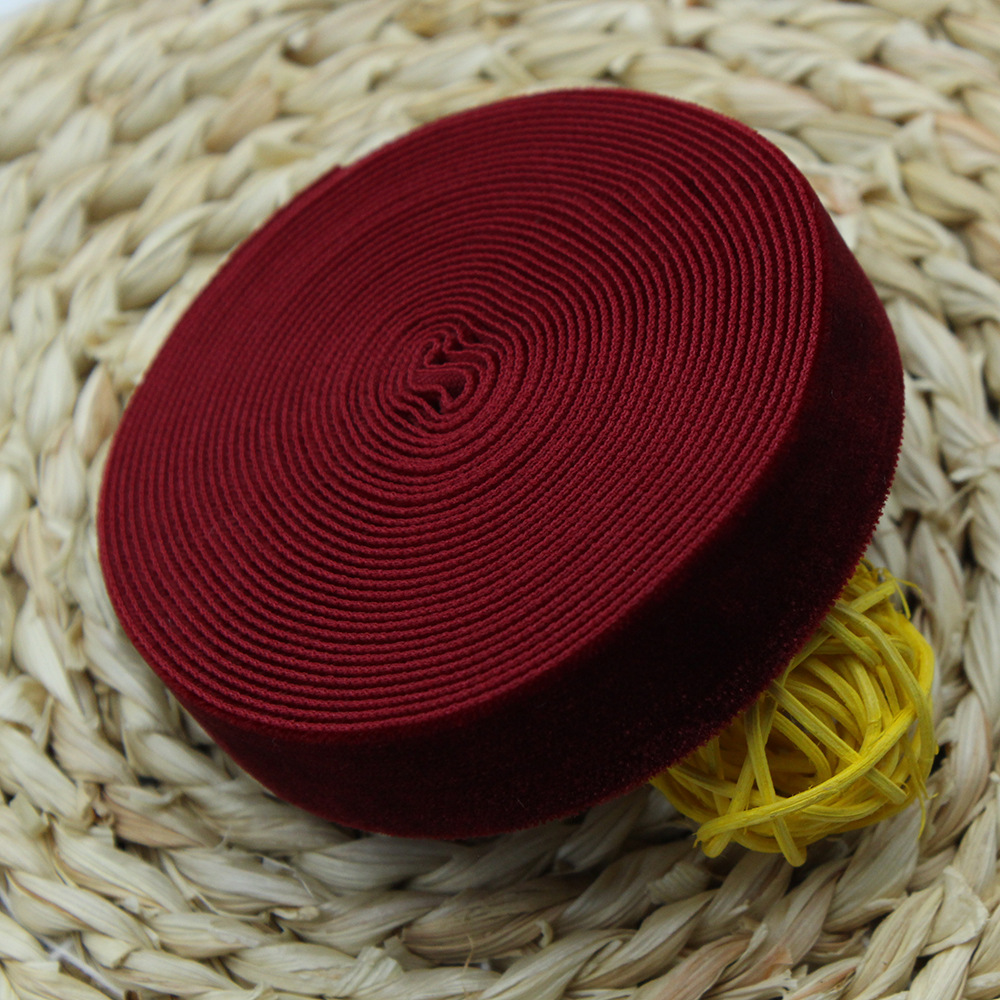 2cm unilateral banda de flocado ropa hecha a mano DIY accesorios, regalo de pastel embalaje de seda de terciopelo