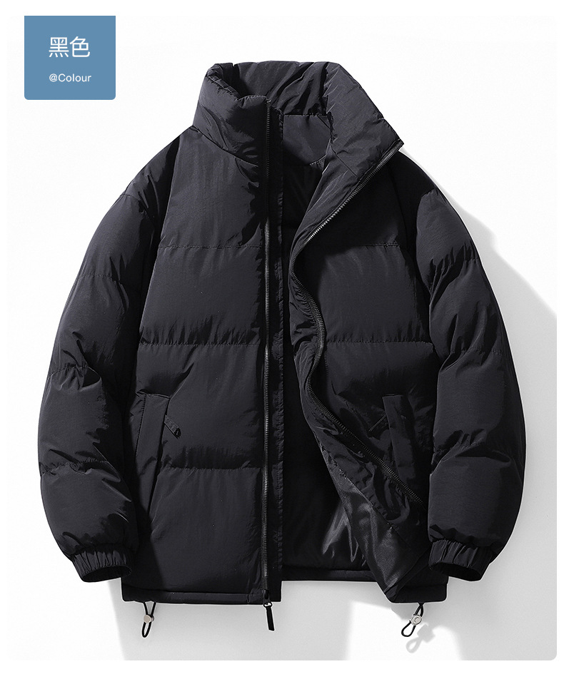 2024 invierno hombre y mujer ropa de algodón de color pareja ropa de algodón de moda cuello de pie suelto calentamiento grueso ropa de pan al por mayor