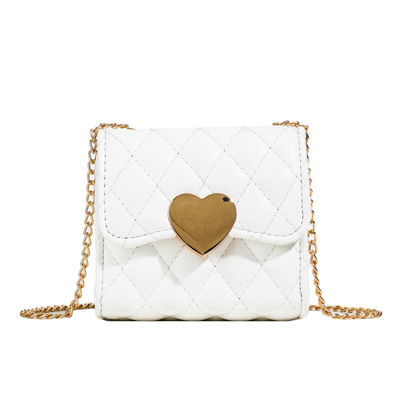 Versión coreana del bolso de hombro para niña con fragancia pequeña dulce amor estilo occidental Lingge baby bandolera nuevo bolso de cadena para niños